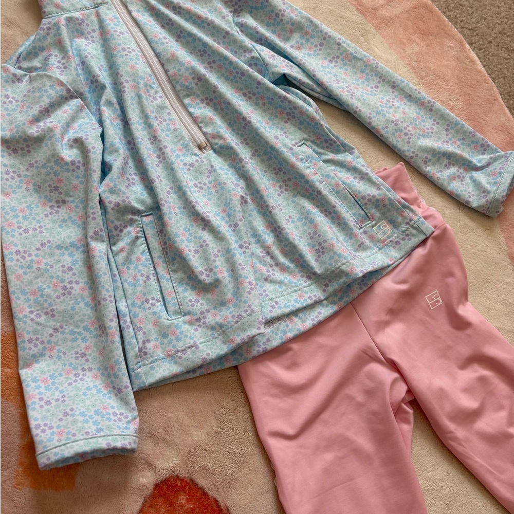 2T Floral Blue and Pink Zip Toddler Set